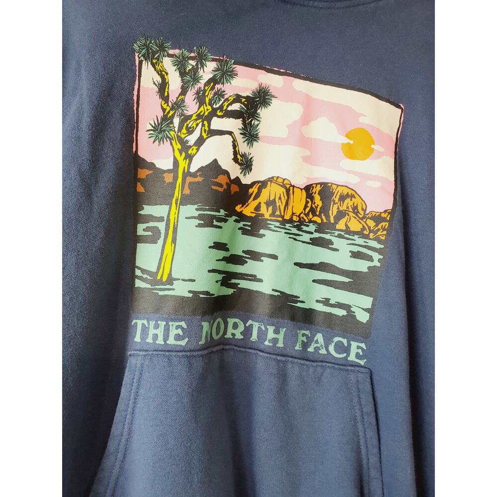 The North‎ Face Mens Small Blue Graphic Injection Hoodie Sweatshirt Outdoor Hike - Picture 3 of 11
